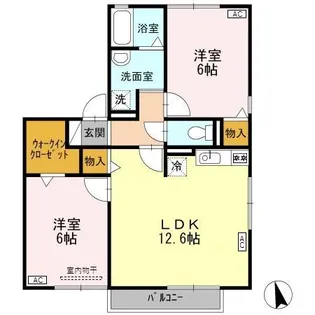 ヴィラ・アネシス A棟【201号室】の間取り