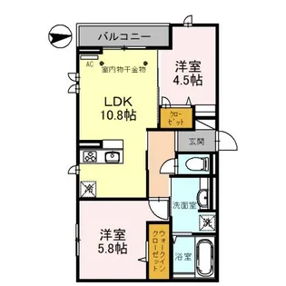 HAPPINESS・FORTRESS(ハピネス・フォーレス)【2階】の間取り