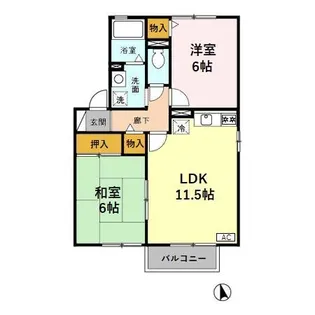 グランディア岩崎2000【1階】の間取り
