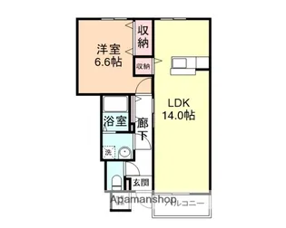 FIFTY−FIFTYA棟【1階】の間取り