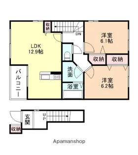 FIFTY−FIFTYA棟【203号室】の間取り