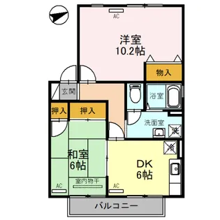 ヴィラ・アネシス D棟【2階】の間取り