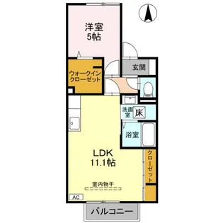 セジュール山室中部 A【1階】の間取り