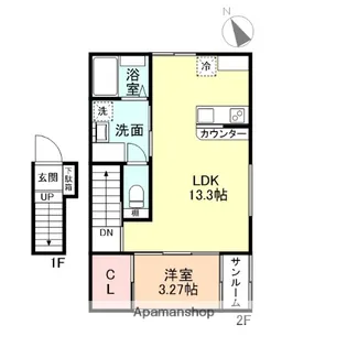 ル アンジュ長江 A棟【206号室】の間取り