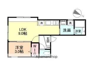 INTEGRAL 中川原【103号室】の間取り
