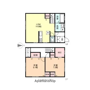 富山県富山市婦中町下轡田【テラスハウス】の間取り