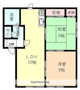 ヴィラ千原崎A棟【102号室】の間取り