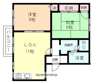 カメリアハイム【1階】の間取り