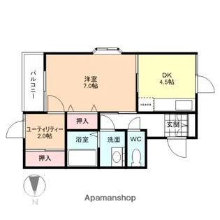 コーポバイオリン【1階】の間取り