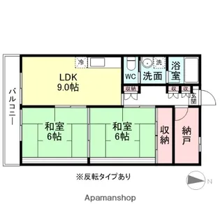 グランドハイツ石金【104号室】の間取り