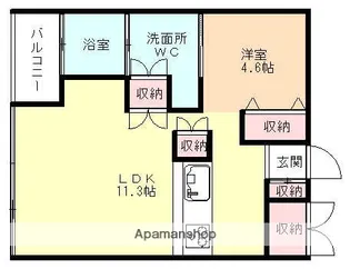茶屋町アパートメント【2階】の間取り