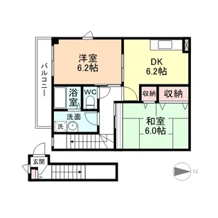 ヴィラノールD【2階】の間取り