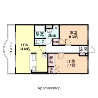 ハートフルマンション シャーレー【2階】の間取り