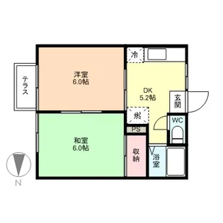 コーポブルースカイ【102号室】の間取り