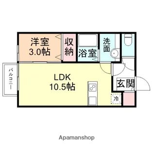 フルール・ド・ヴェール【Ⅱ201号室】の間取り