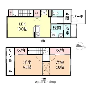 ファイン熊野【1号室】の間取り