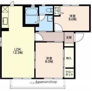 メゾン・マ・シェリ【1階】の間取り