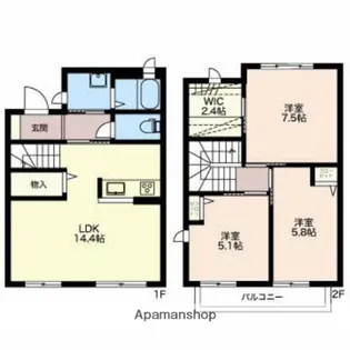 ヴィラ グランツ【A101号室】の間取り