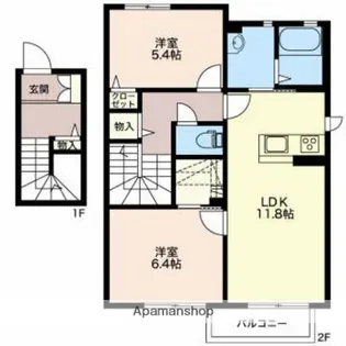 メゾンドボニート【201号室】の間取り