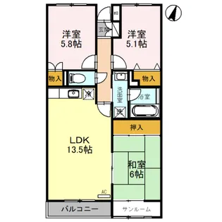 フィール高岡駅南【1階】の間取り