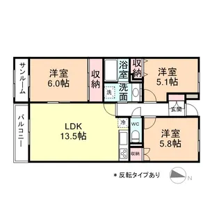 フィール高岡駅南【407号室】の間取り