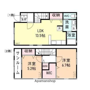 ヨーロピアンシャレー駅南4丁目【1階】の間取り