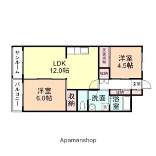 グランハイツ野村【1A号室】の間取り