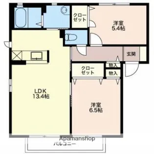 メゾンバリュージュA棟【2階】の間取り