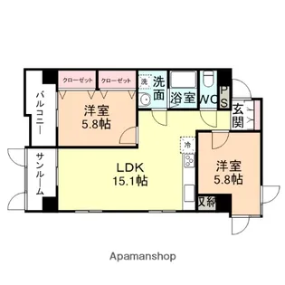 コンチネンタルスカイハイツ【2階】の間取り