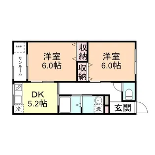 クラフトハウス野村A棟・B棟【B201号室】の間取り