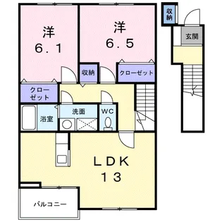 チューリップ アベニュー Ⅱ【2階】の間取り