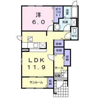 プランタン A【1階】の間取り