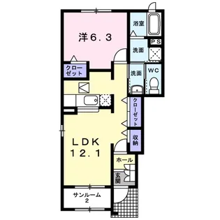 ソフテイル A【1階】の間取り