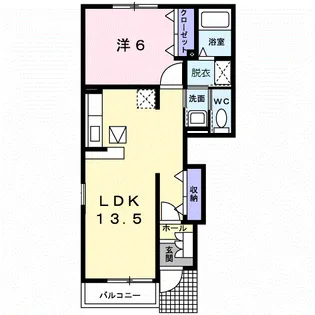 ブライト ヒル ハウス A【1階】の間取り