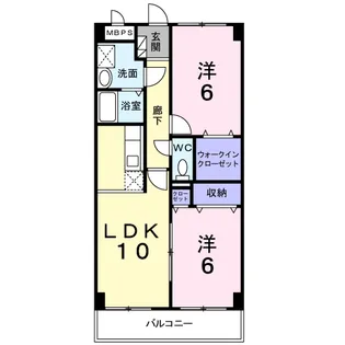 2LDKの間取り画像