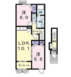 サワディー Ⅱ【2階】の間取り