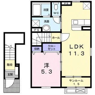 カーサ・ベル【2階】の間取り