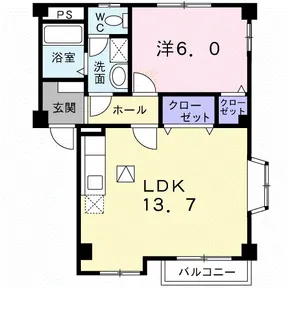 サニーガーデンハイツB【1階】の間取り