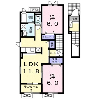 マーブル Ⅲ【2階】の間取り