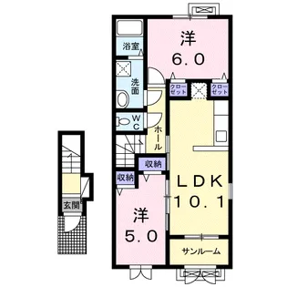 ローレルNSⅥ【2階】の間取り