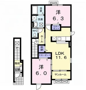 ボンヌール・E・K Ⅱ【2階】の間取り