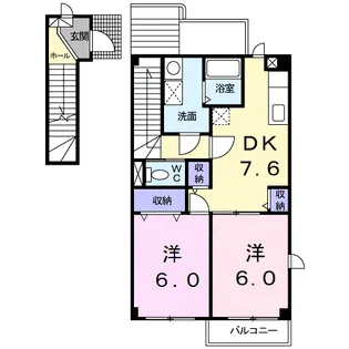 カーサ・アリス【2階】の間取り