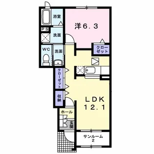 ソフテイル C【1階】の間取り