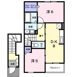 ベルフラワー Ⅱ【2階】の間取り