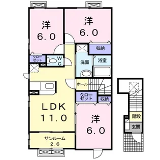 ヴィラージュ ガンクG【2階】の間取り