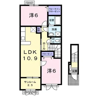 アンダンテ いわせ野Ⅰ【2階】の間取り