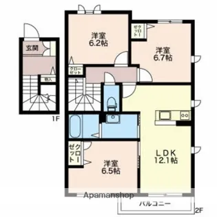 クオレールA【2階】の間取り