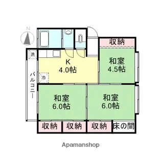 オカモトコーポレーションアパート【302号室】の間取り