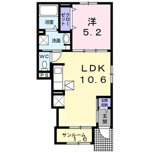 コンフォート・おやべⅡ【1階】の間取り