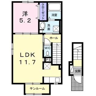 プランドールB【2階】の間取り